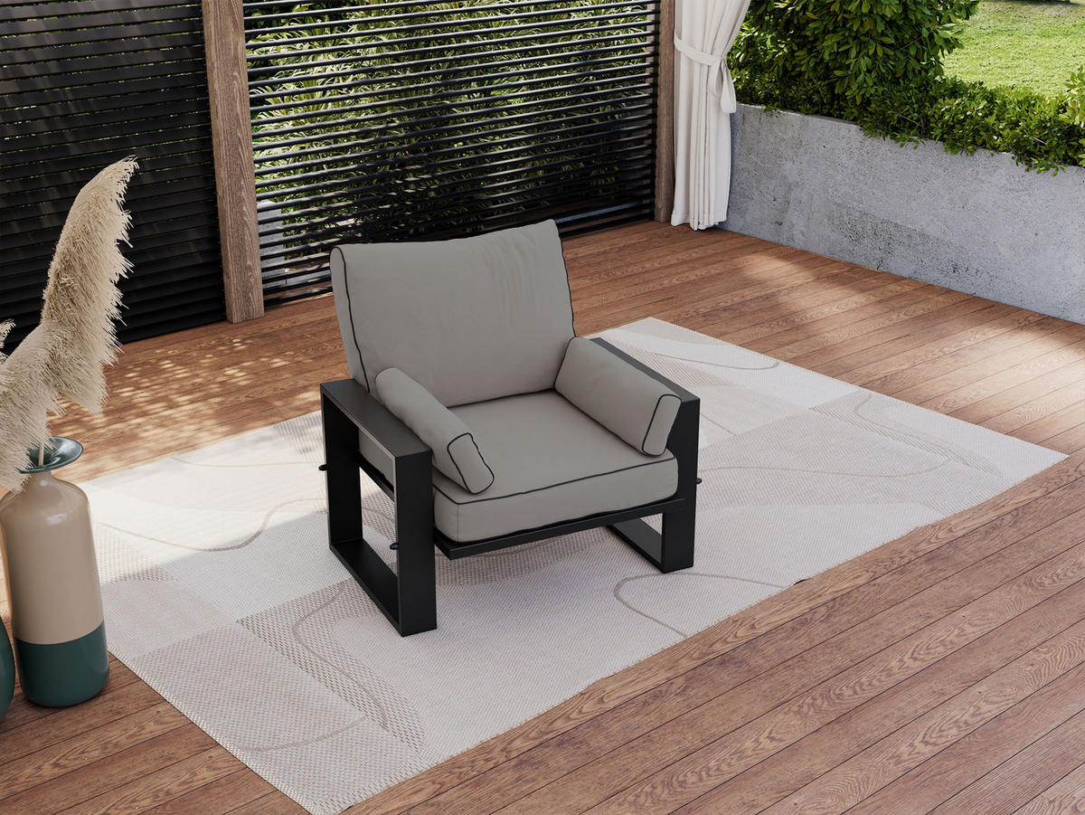 GARTENSESSEL Elba - Grau - Grau, Textil (98/90/87cm) - MKS