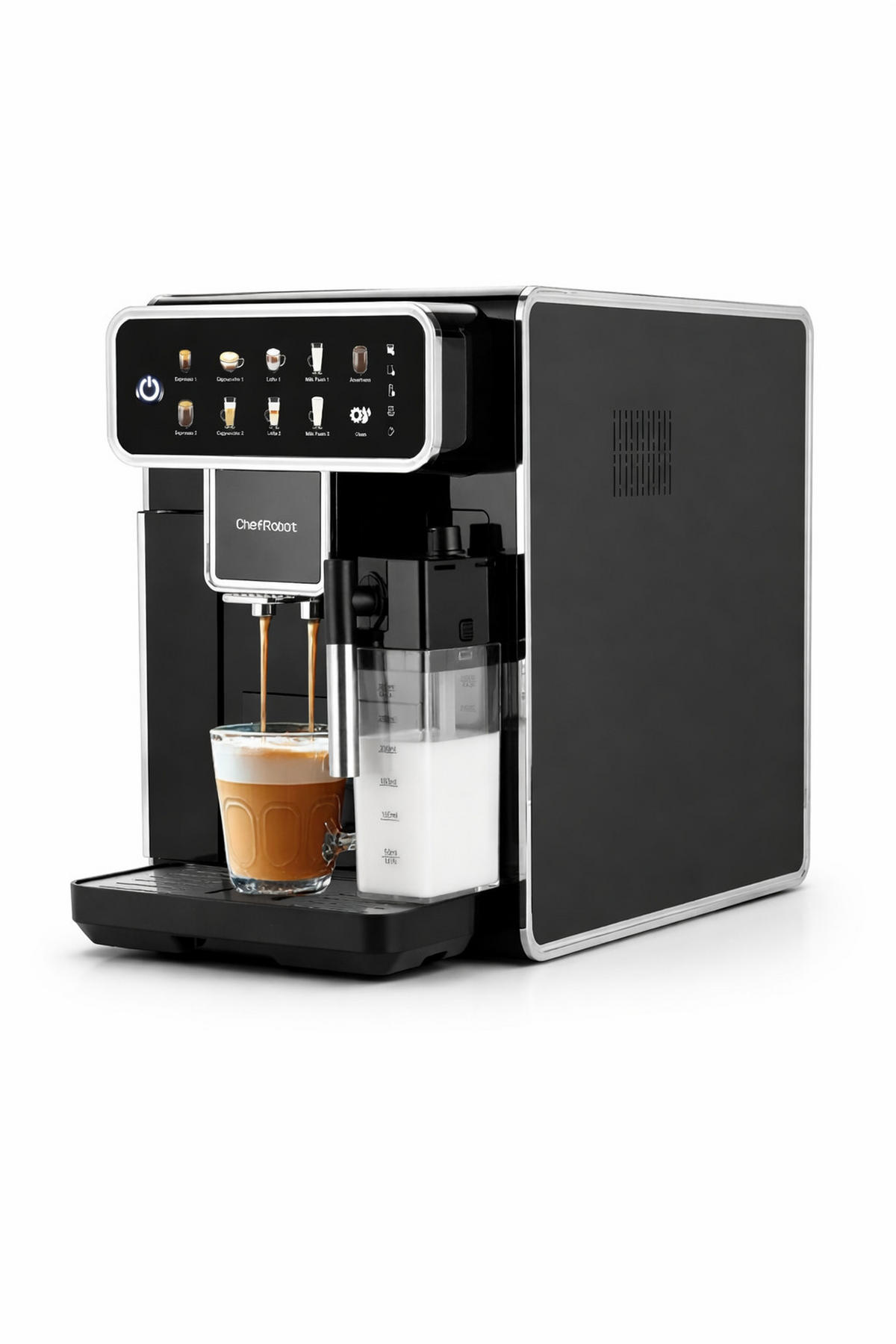 KAFFEEVOLLAUTOMAT, 4 Sorten, Touchscreen, 1,5 l, selbstreinigend - Schwarz, Kunststoff (26/35.5/48.5cm) - ChefRobot
