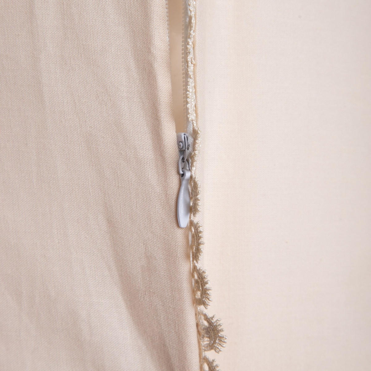 BETTWÄSCHE Nerinia beige mit Spitze 160/200 cm - Beige, Textil (160/200cm) - Homla