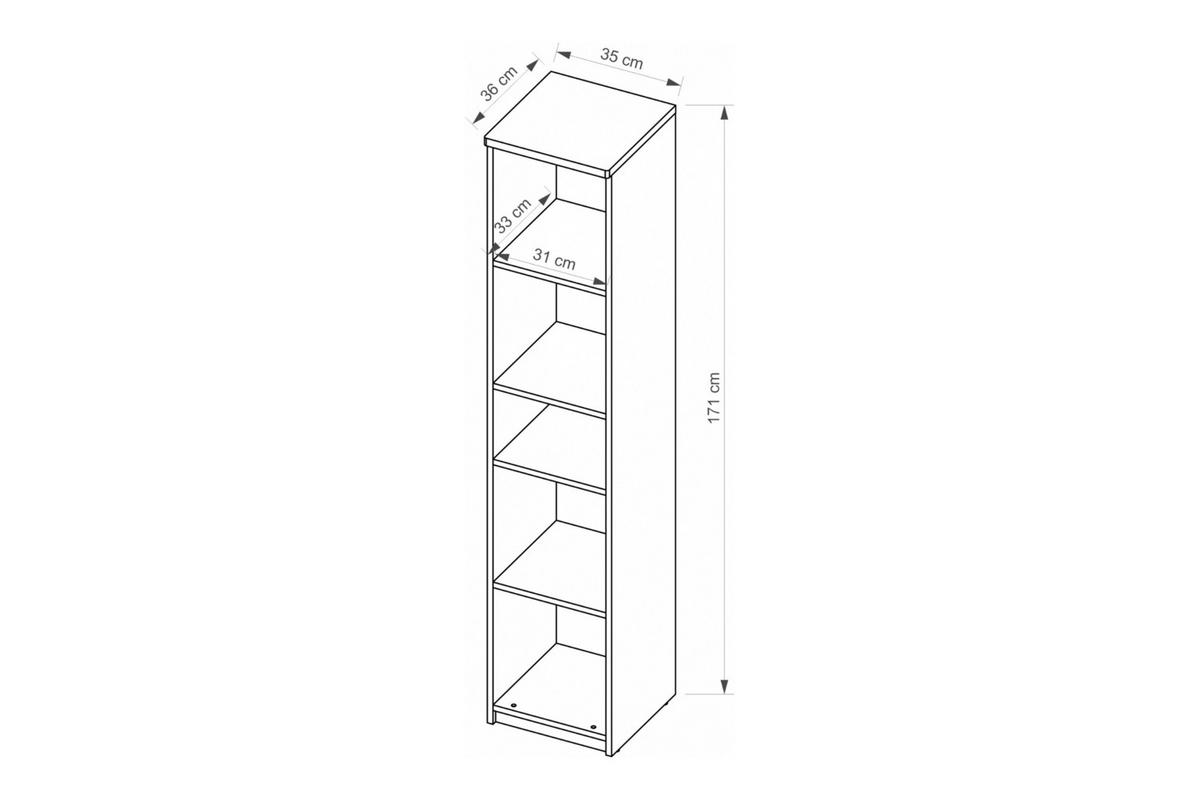 KINDERREGAL ARCO 11 35 cm in Weiß Arctic Matt / Wotan Eiche - Eiche Wotan/Weiß, Holzwerkstoff (35/171/36cm) - Deine Möbel 24