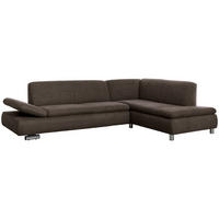 ECKSOFA mit Ottomane rechts Kaye Flachgewebe schoko - Mokka, Kunststoff (190/270cm) - 58aufmkessel