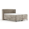 BOXSPRINGBETT Segni Beige 140/200 cm mit Matratze und Topper - Beige/Schwarz, Holz/Holzwerkstoff (140/200cm) - Maison de Reve