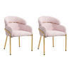ESSZIMMERSTUHL Samt Rosa Metallbeine Einzelstuhl - Pink, Textil (54.5/79/56.9cm) - FLIEKS