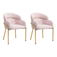 ESSZIMMERSTUHL Samt Rosa Metallbeine Einzelstuhl - Pink, Textil (54.5/79/56.9cm) - FLIEKS