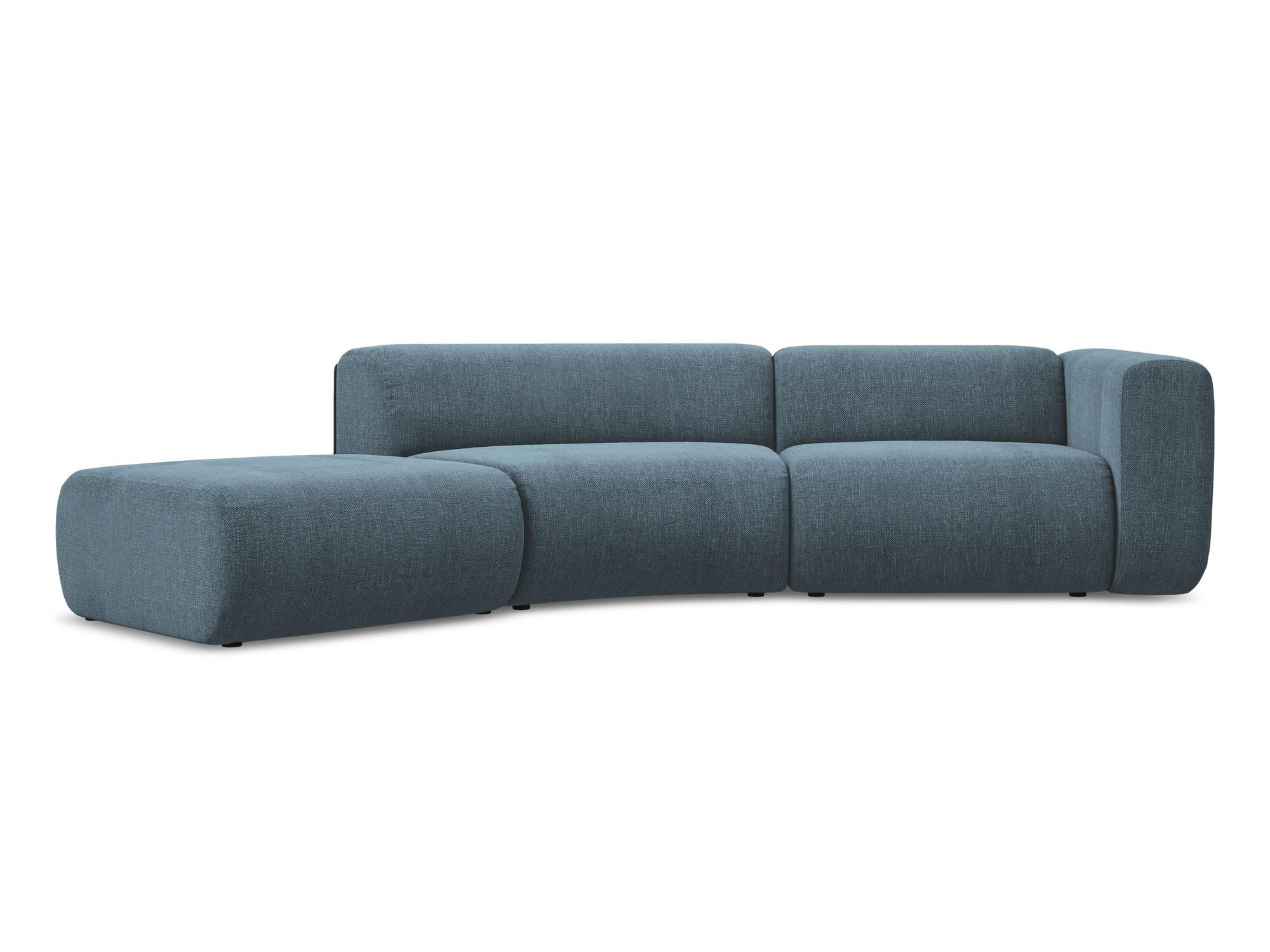 4-SITZER-SOFA Chenille Stoff Blau - Blau/Blaugrau, Kunststoff/Textil (335/70/166cm) - Makamii