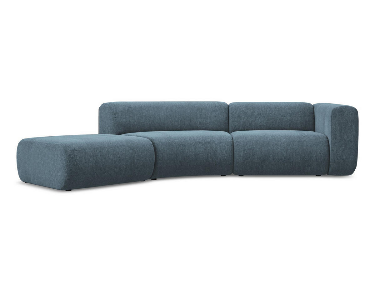 4-SITZER-SOFA Chenille Stoff Blau - Blau/Blaugrau, Kunststoff/Textil (335/70/166cm) - Makamii