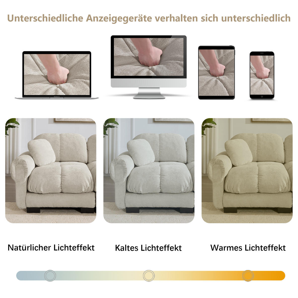ECKSOFA 330/149/90 cm Hellkhaki Cord mit mobiler Ottomane und 2 kleinen Dekokissen - Kaschmir/Graubraun, Textil (330/149cm) - Oxeza