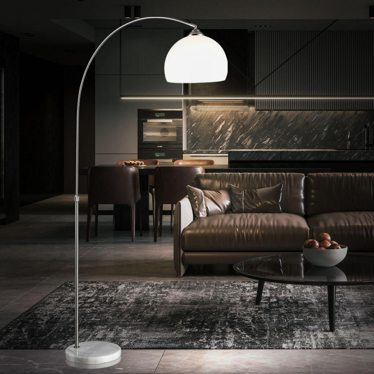 LED STEHLEUCHTE NEWCASTLE Silber Metall - Silberfarben, Metall (92/30/196cm) - Globo Lighting