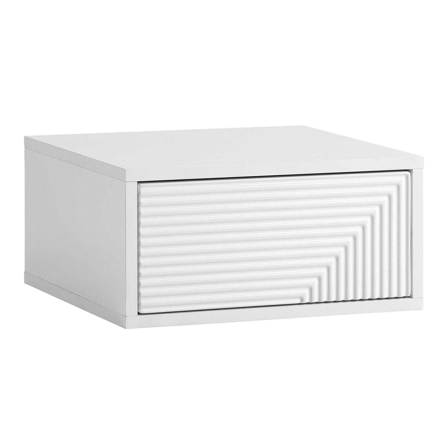 SCHWEBENDER NACHTTISCH Telmo 1 schublade Weiß - Weiß, Holzwerkstoff (40/19/35cm) - VS Venta-stock