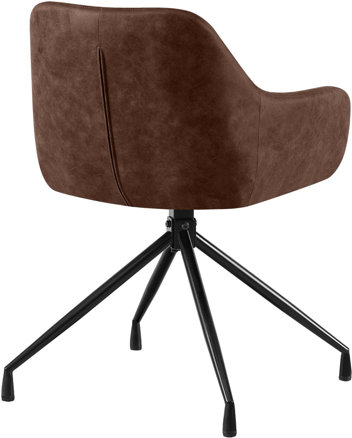 ARMLEHNENSTUHL 2 Lederlook Dunkelbraun - Dunkelbraun/Schwarz, Textil/Metall (58/81/58cm) - CLP