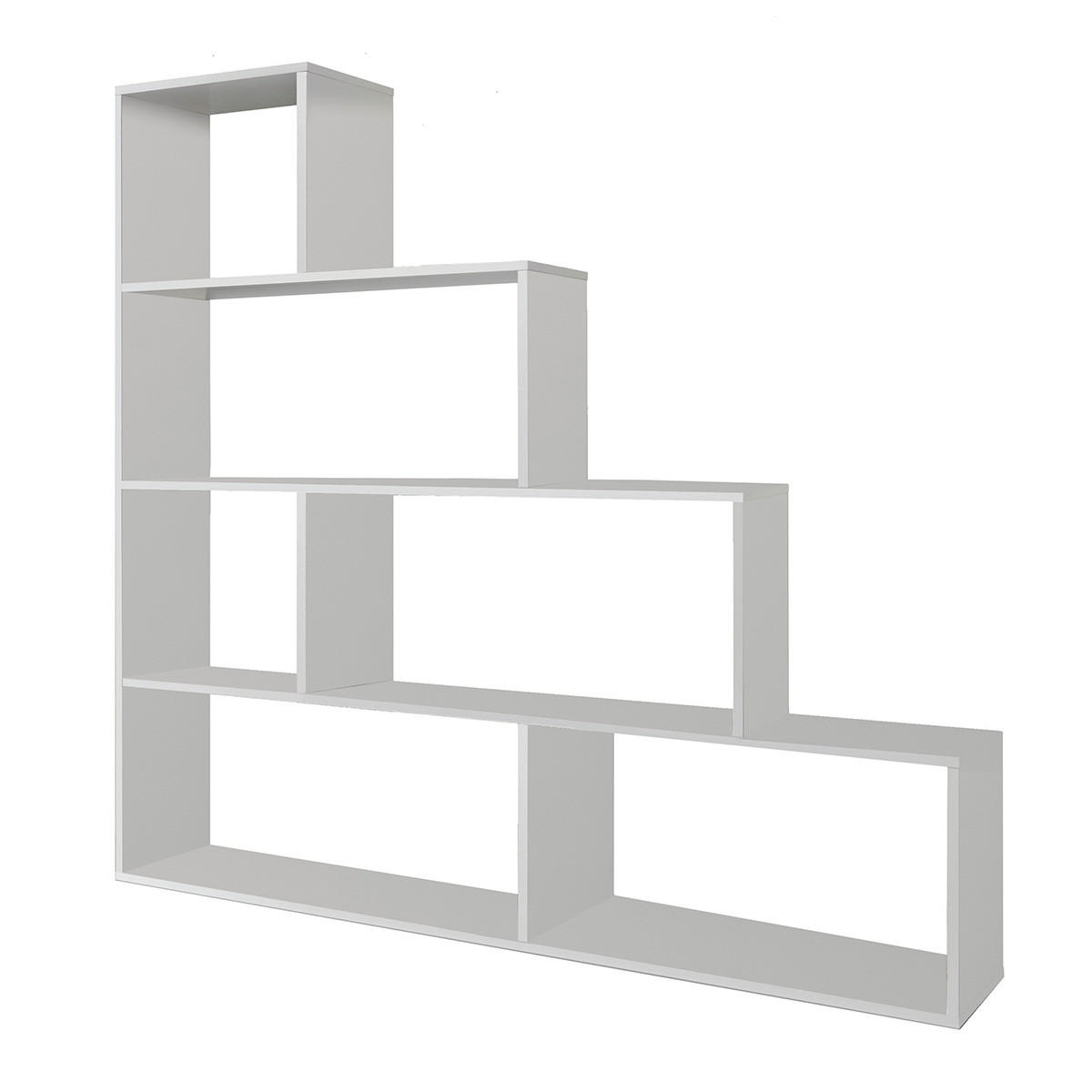 TREPPENREGAL 6 Fächer klum 29/145/145 cm - Weiß, Holzwerkstoff (145/145/29cm) - Calicosy