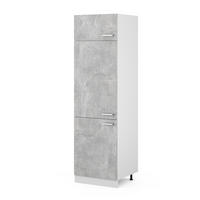 KÜHLUMBAUSCHRANK R-Line Beton 60 cm - Schieferfarben/Hellgrau, Holzwerkstoff (60/206.8/57.2cm) - Vicco