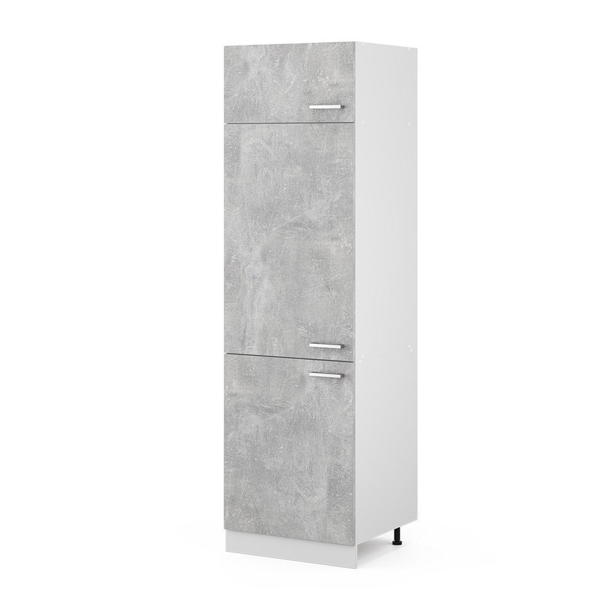 KÜHLUMBAUSCHRANK R-Line Beton 60 cm - Schieferfarben/Hellgrau, Holzwerkstoff (60/206.8/57.2cm) - Vicco