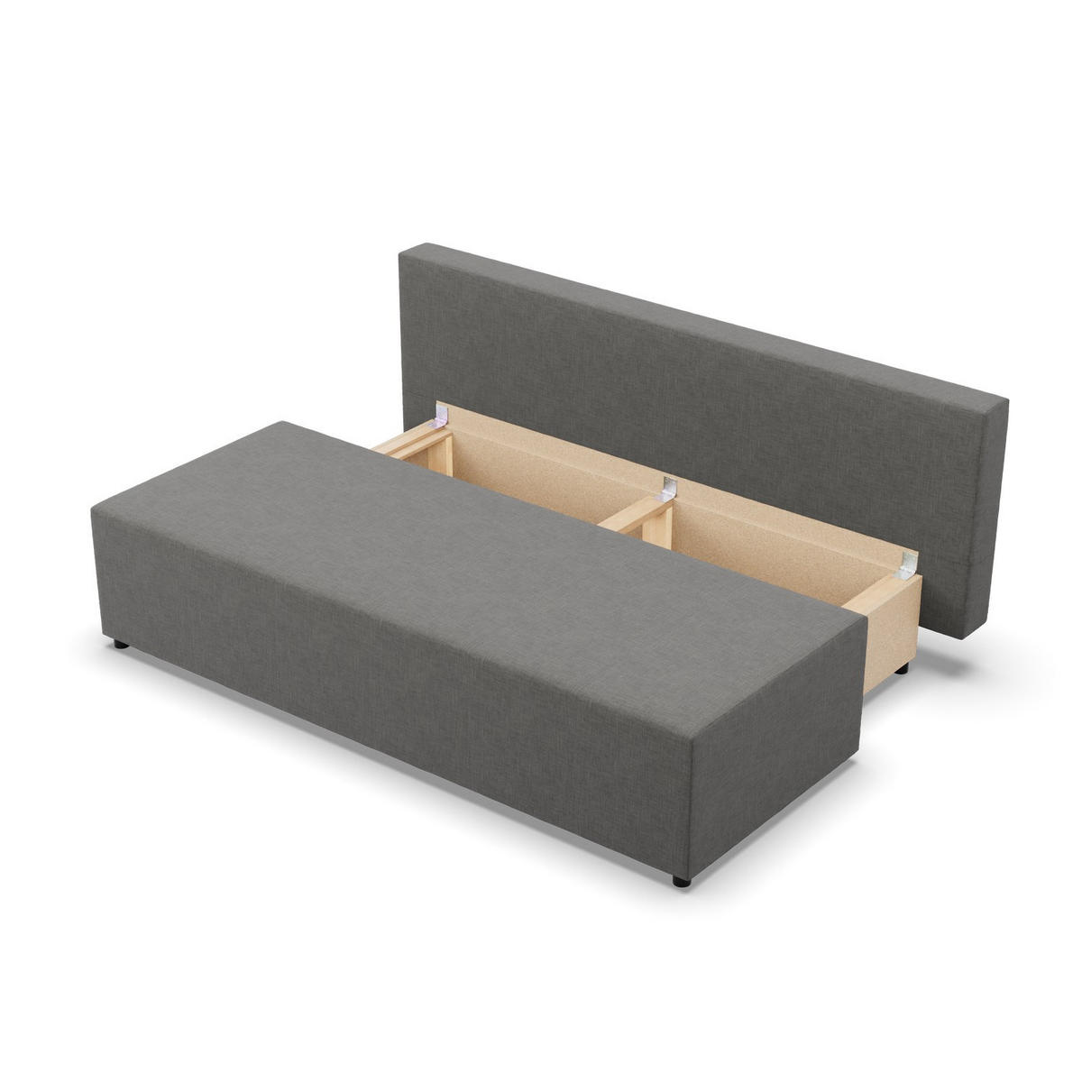 SOFA 3-SITZER MIT SCHLAFFUNKTION FERMO Dunkelgrau - Dunkelgrau, Textil (92/95/191cm) - Mebligo