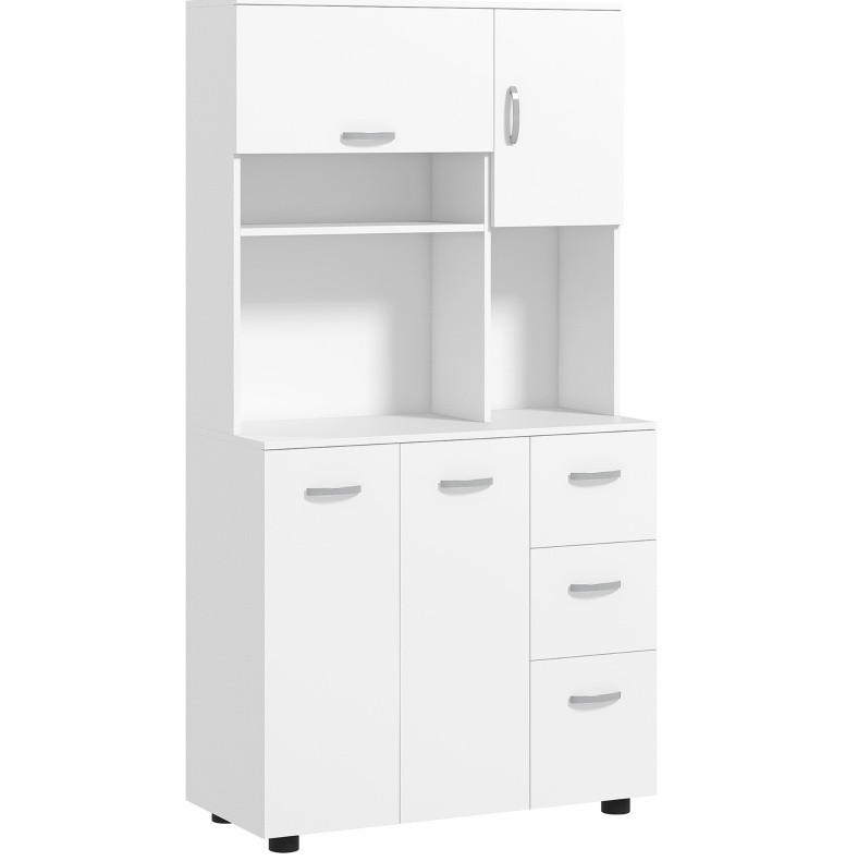 BUFFET 89/39,5/168 cm aus Holzwerkstoff mit höhenverstellbaren Einlegeböden Weiß - Weiß, Holz (89/168/39.5cm) - Modenvie