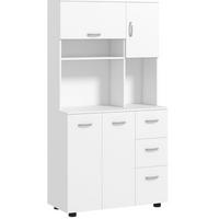 BUFFET 89/39,5/168 cm aus Holzwerkstoff mit höhenverstellbaren Einlegeböden Weiß - Weiß, Holz (89/168/39.5cm) - Modenvie