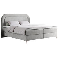 BOXBETT EIRA 120/200 Hellgrau Struktur - H3 - Silberfarben/Hellgrau, Holz/Textil (120/200cm) - MKS