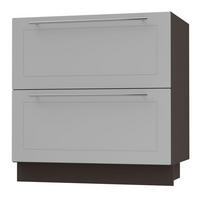 SCHUBLADENUNTERSCHRANK Bari D2/80 Lava / RAL 7040 fenstergrau 80 / 50 / 82cm Blum Teilauszug - Dunkelgrau/Grau, Holz/Holzwerkstoff (80/82/50cm) - Feldmann-Wohnen