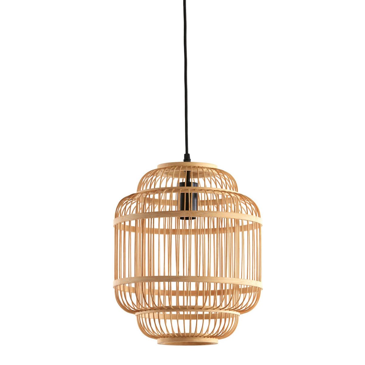 PENDELLEUCHTE Jeppe Bambus Natürlich 30/30/36 cm - Naturfarben, Holz (30/30/36cm) - Luqaza
