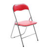 BESUCHERSTUHL Lederlook rot/silber - Silberfarben/Rot, Textil/Metall (45/78/45cm) - CLP