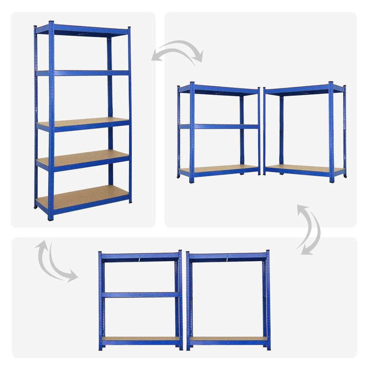 SCHWERLASTREGAL Ragnar 2er-Set mit 2x 180x90x40 cm Fachlast 175 kg Blau - Blau, Metall (180/180/40cm) - PROREGAL
