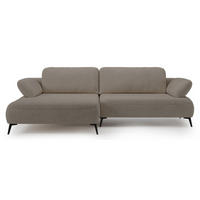ECKSOFA Avolla Dunkelbeige links - Schwarz/Cappuccino, Textil/Metall (284/186cm) - Selsey