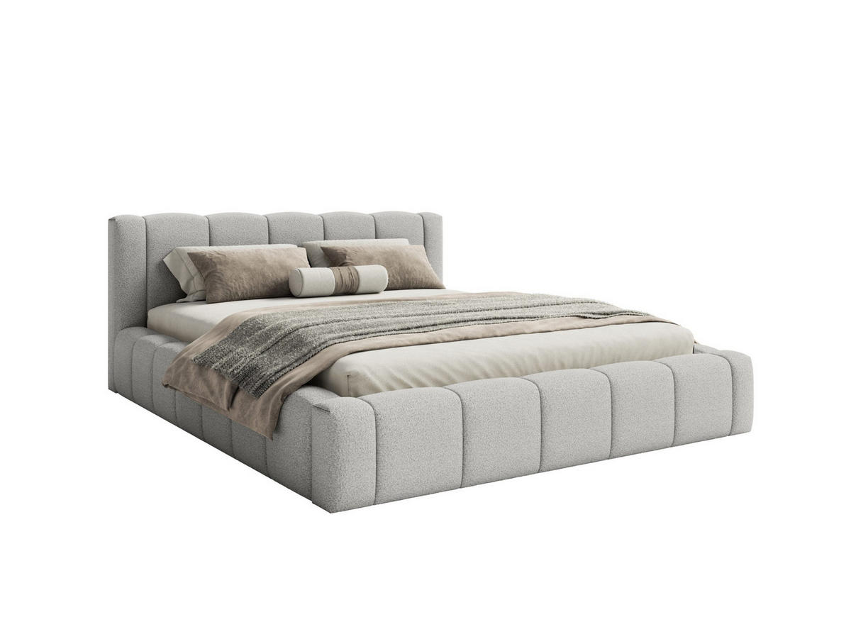 POLSTERBETT Nedi 140x200 cm, Grau - Grau, Textil (140/200cm) - Fedve