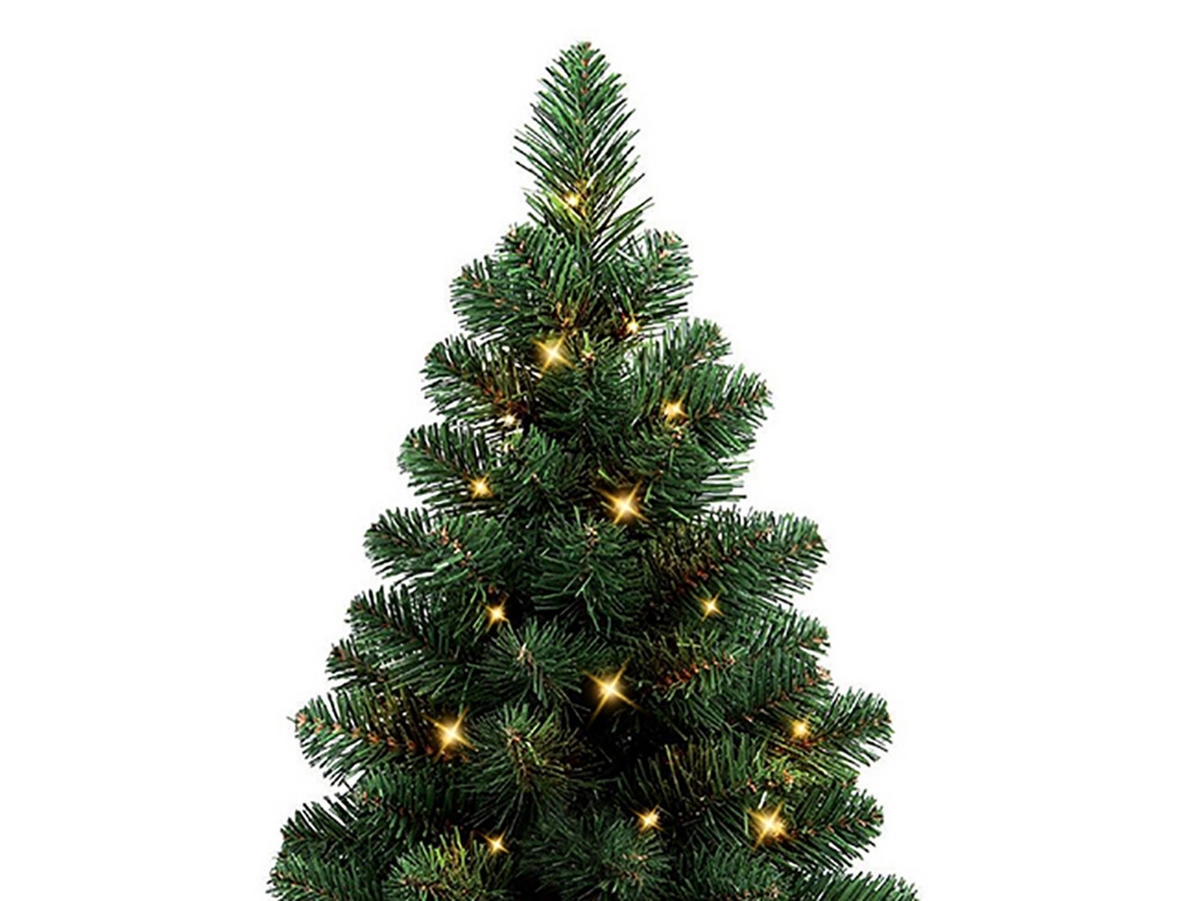 WEIHNACHTSBAUM künstlich Narnie in Blumentopf 75cm mit LED Beleuchtung, Tannenbaum Christbaum Kunstbaum Dekobaum mit Metallständer - Grün, Kunststoff (75cm) - LAALU