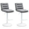 BARHOCKER 2er Set Stoff grau - Weiß/Grau, Textil/Metall (42/94/56cm) - CLP