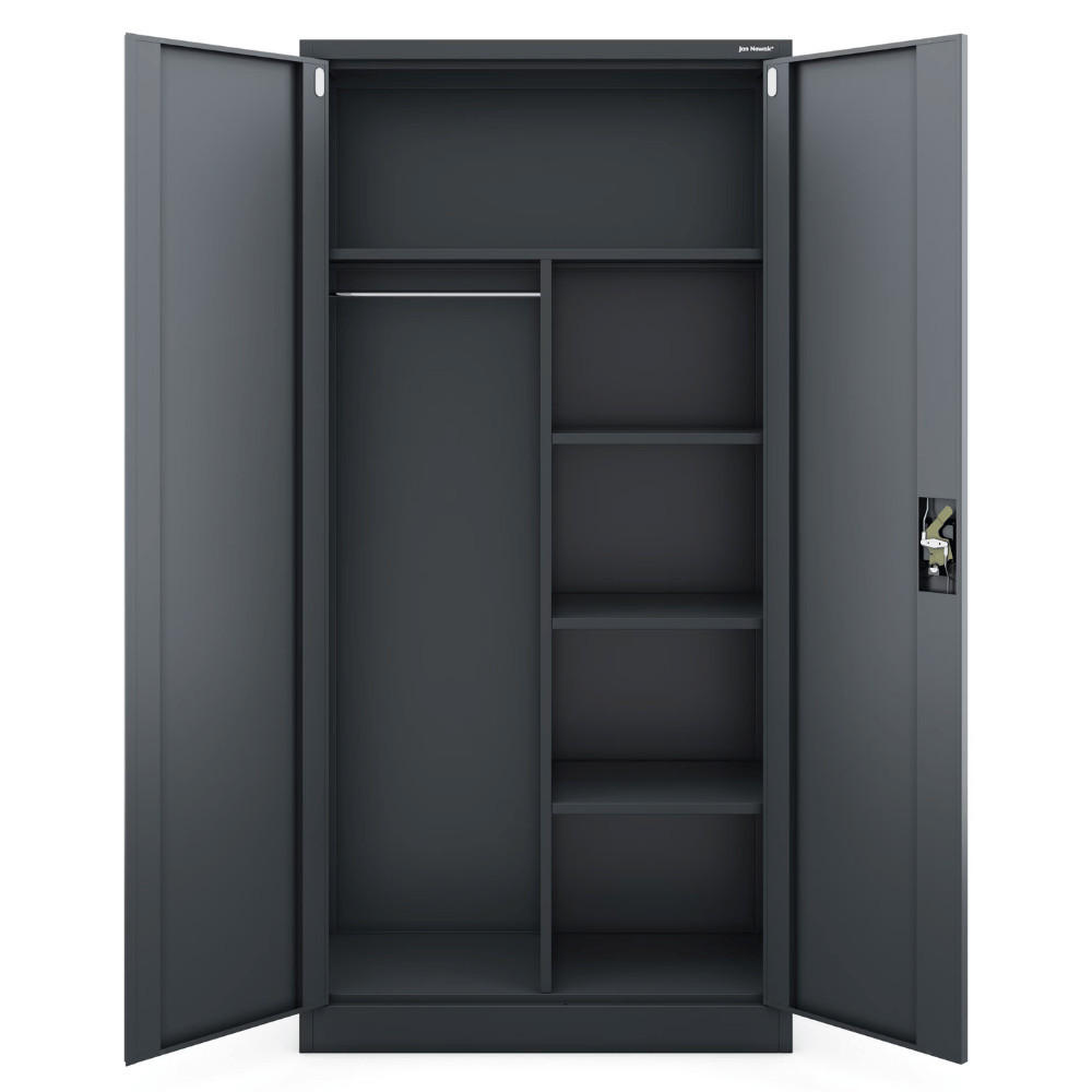 MEHRZWECKSCHRANK Metall abschließbar REKL 185x90x45cm Anthrazit - Anthrazit, Metall (90/185/45cm) - DELUKE