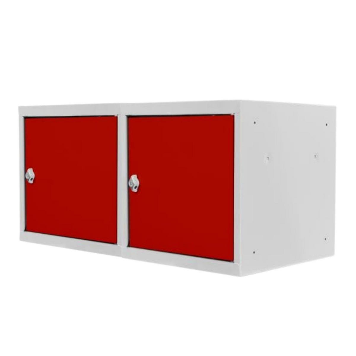 SCHLIESSFACHWÜRFEL 2x Blocky mit Drehriegelschloss für Vorhängeschloss 40x40x40cm Lichtgrau/Rot - Rot/Grau, Metall (40/40/40cm) - PROREGAL