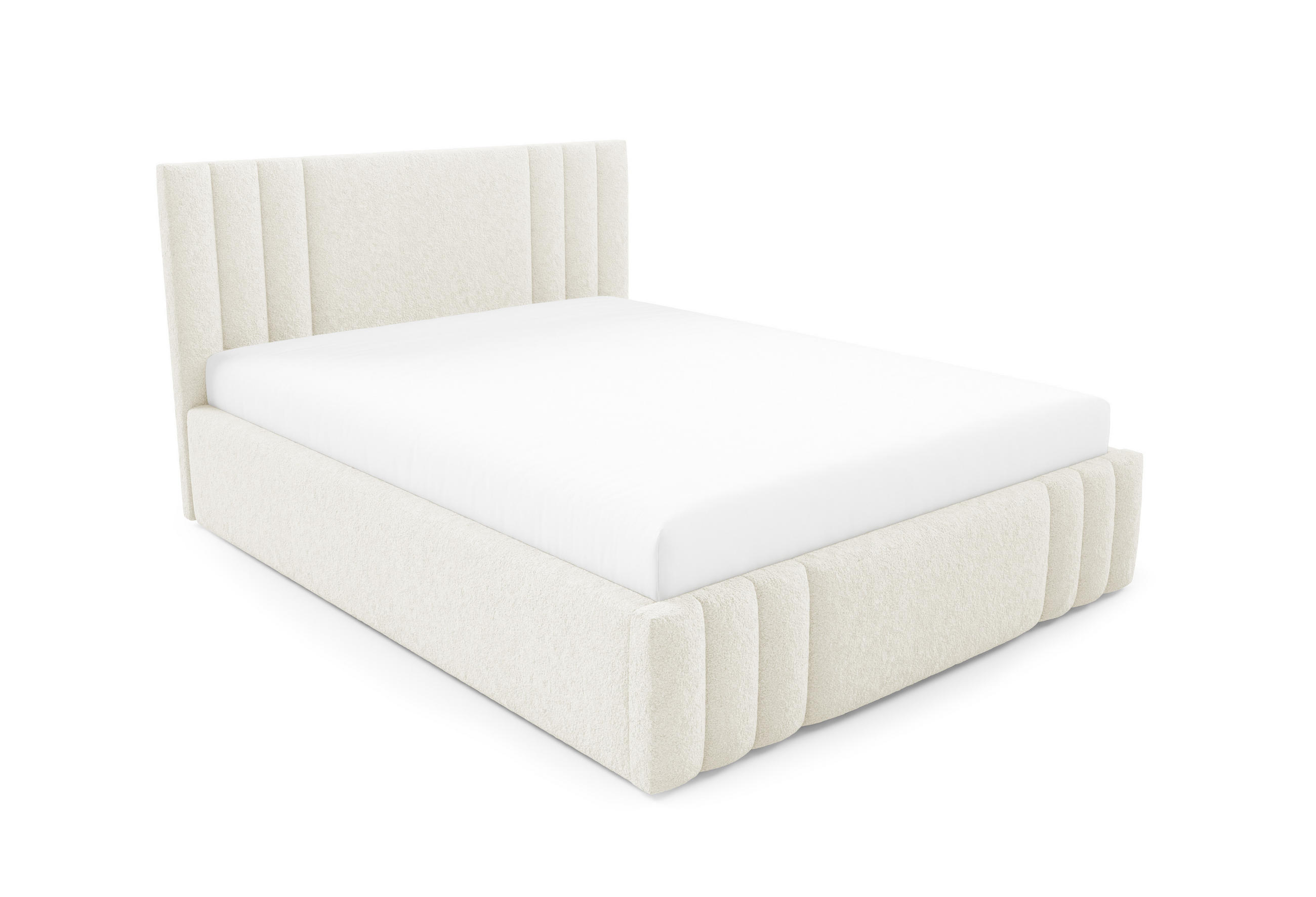 POLSTERBETT RIVIO Bettkasten Lattenrost 160x200 Creme - Creme, Holz (160/200cm) - Furnistar