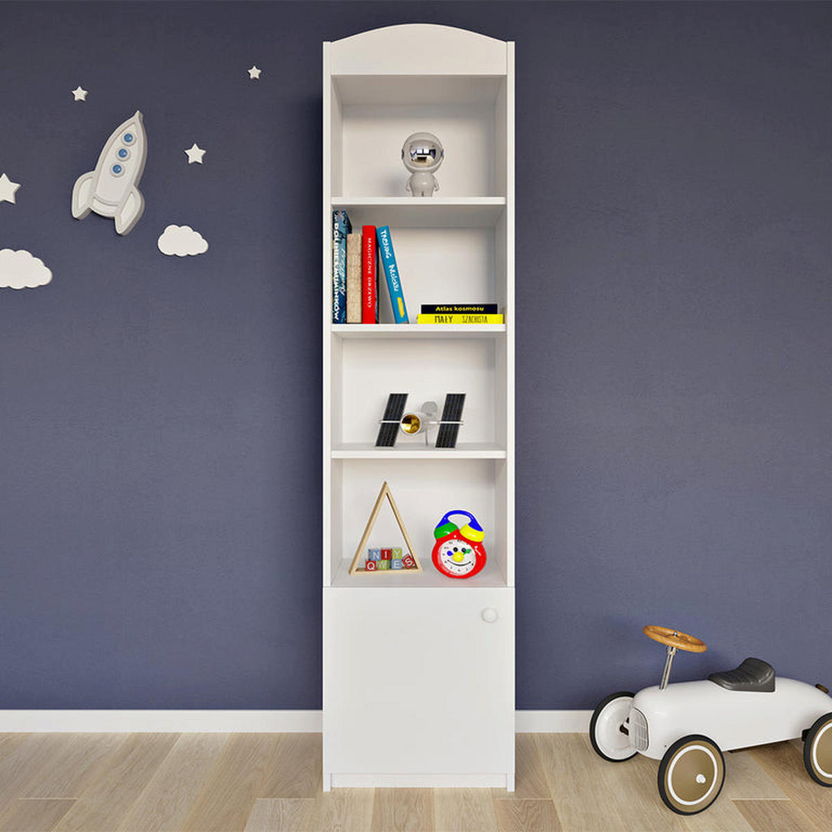 KNIHOVNA Babydream Bílá - bílá, kompozitní dřevo (46/187/34cm) - Petits-meubles