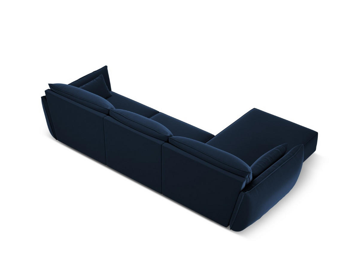 ECKSOFA links Kaelle aus Samt königsblau 4 Sitzplätze - Blau, Textil (171/308cm) - Micadoni