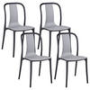 GARTENSTUHL 4er-Set Kunststoff grau/schwarz Spezia - Schwarz/Grau, Kunststoff (42/89/49cm) - Beliani