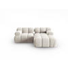 MODULARES-ECKSOFA rechts Bellis aus Samt leichtes beige 3 Sitzplätze - Creme, Textil (157/191cm) - Micadoni