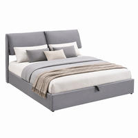 BETT mit Bettkasten und 3 Schubladen 160x200 cm Samt Grau - Grau, Metall (160/200cm) - Meubliv
