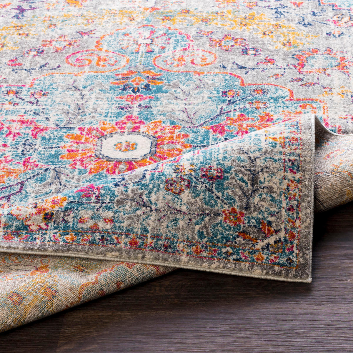 VINTAGE-TEPPICH 120x170 cm Mehrfarbig - Blaugrau, Naturmaterialien/Textil (120/170cm) - LIVABLISS