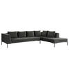 ECKSOFA mit Ottomane - Schwarz/Grün, Textil/Metall (319/230cm) - home24