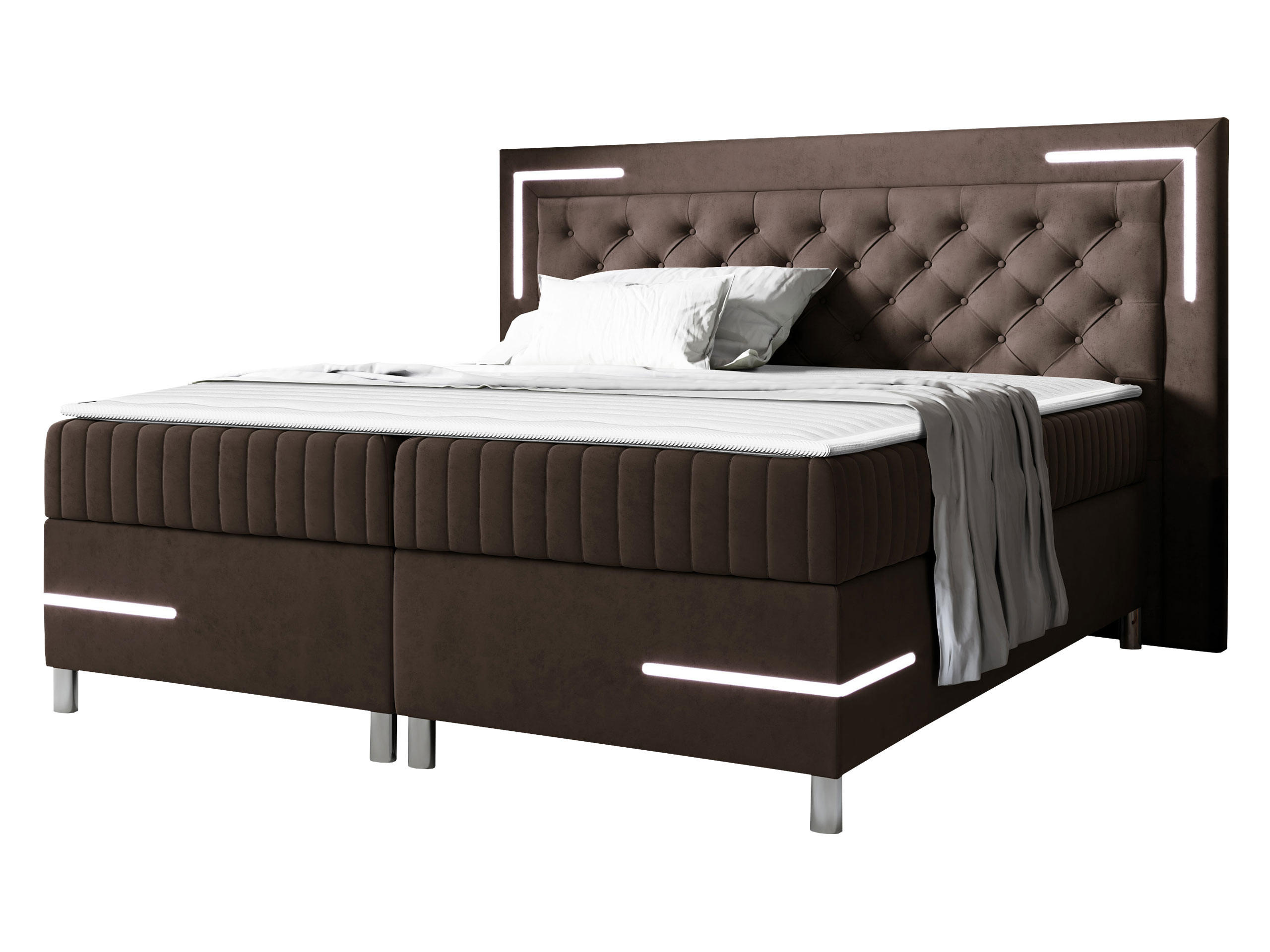 BOXBETT Tenosi 5 LED - Braun, Holz (160/200cm) - MIRJAN24