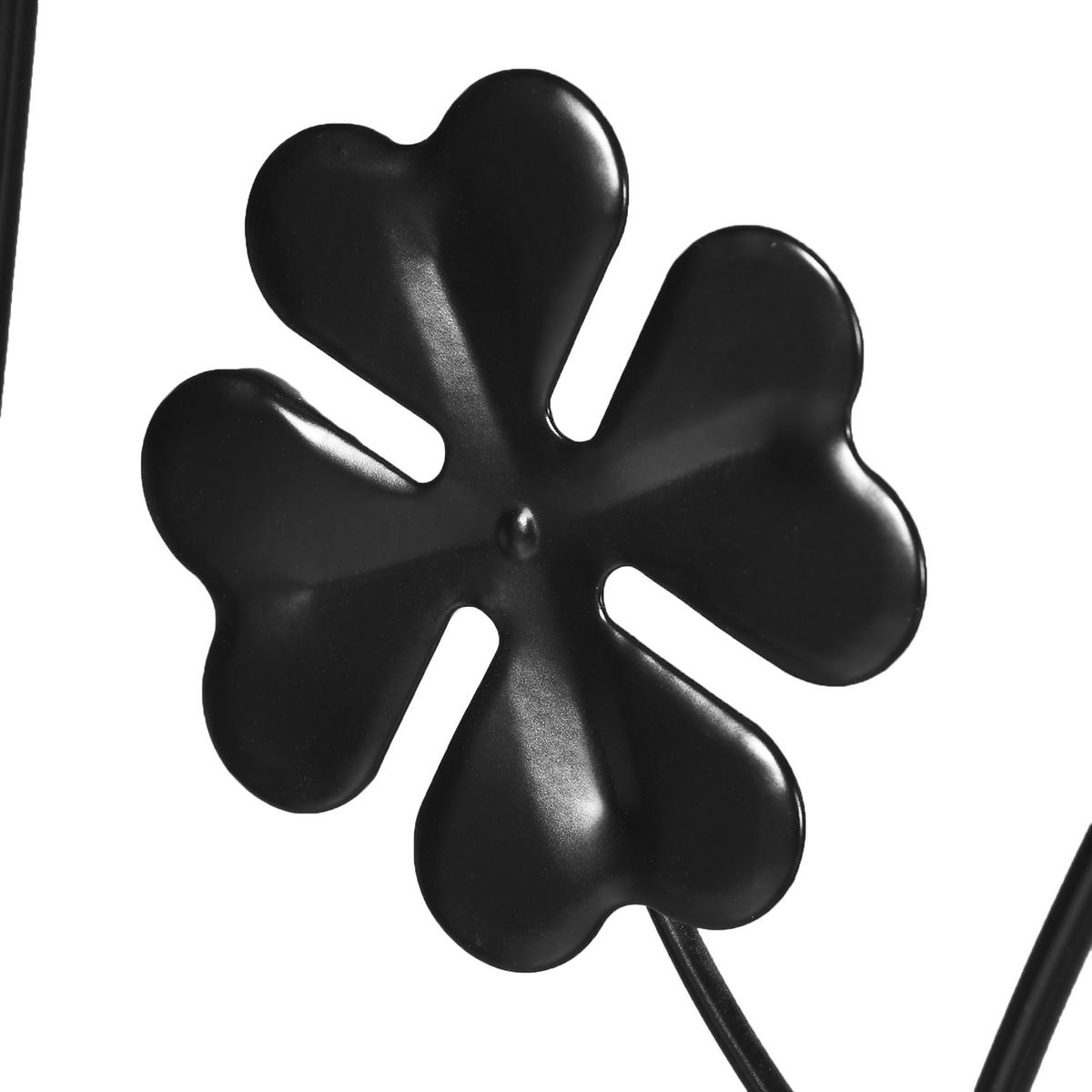 RANKGITTER 2er-Set DE-10608 mit Vogel- & Kleeverzierung Schwarz - Schwarz, Metall (0.8/98/38cm) - ComfortXL