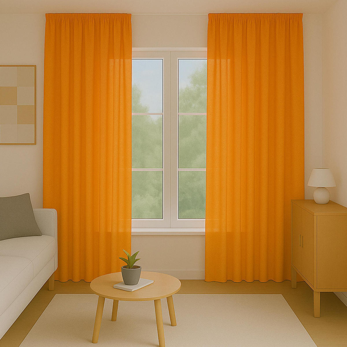 GARDINE Universalband "blickdicht" 2er Pack Hellorange 140x145 cm - Orange, Textil (140/145cm) - Bestlivings