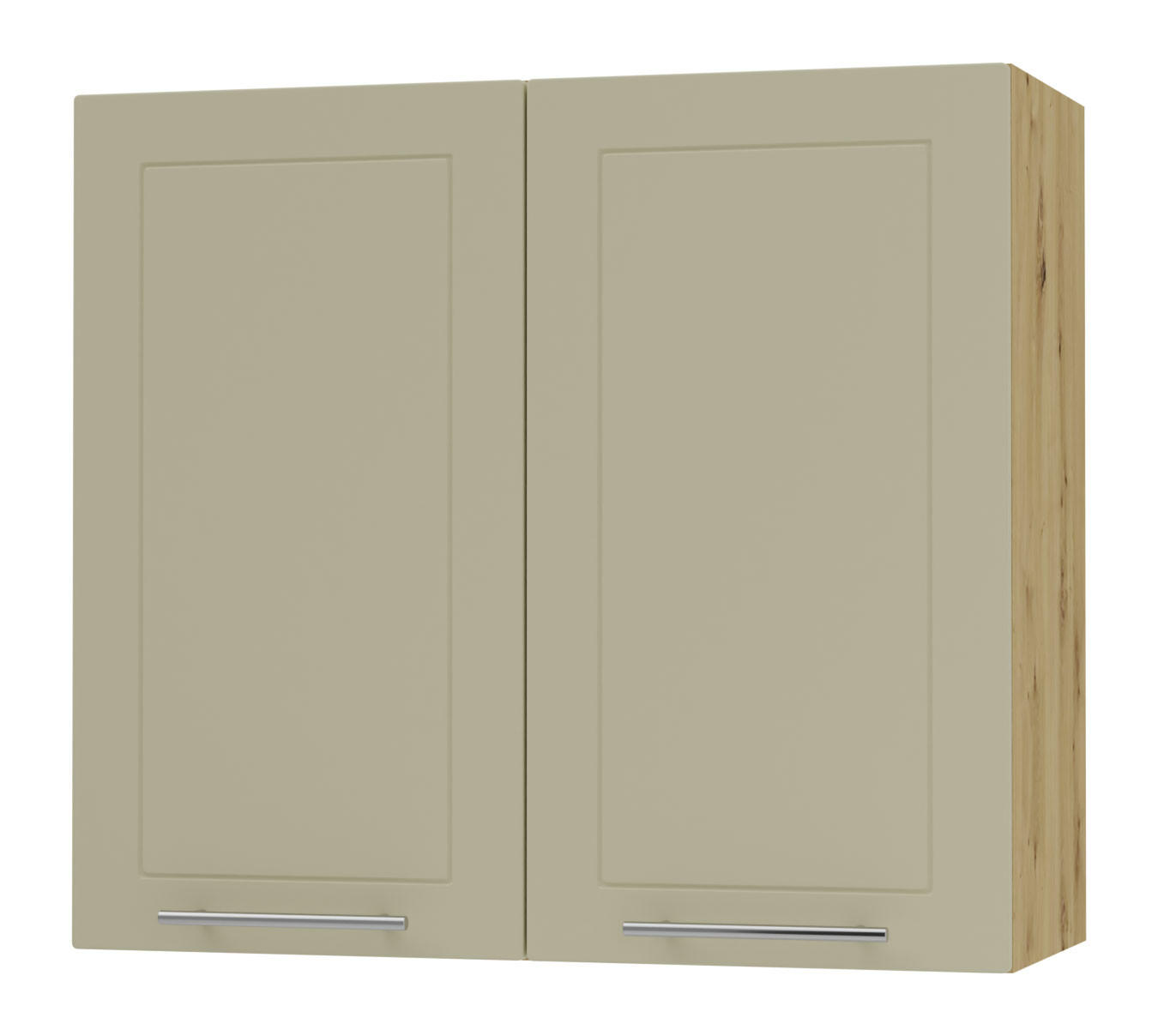 KÜCHENHÄNGESCHRANK Kvantum W3/80 Vanille Matt / Eiche Artisan Matt 80 / 32,5 / 72cm - Creme/Eiche Artisan, Holz/Holzwerkstoff (80/72/32.5cm) - Feldmann-Wohnen