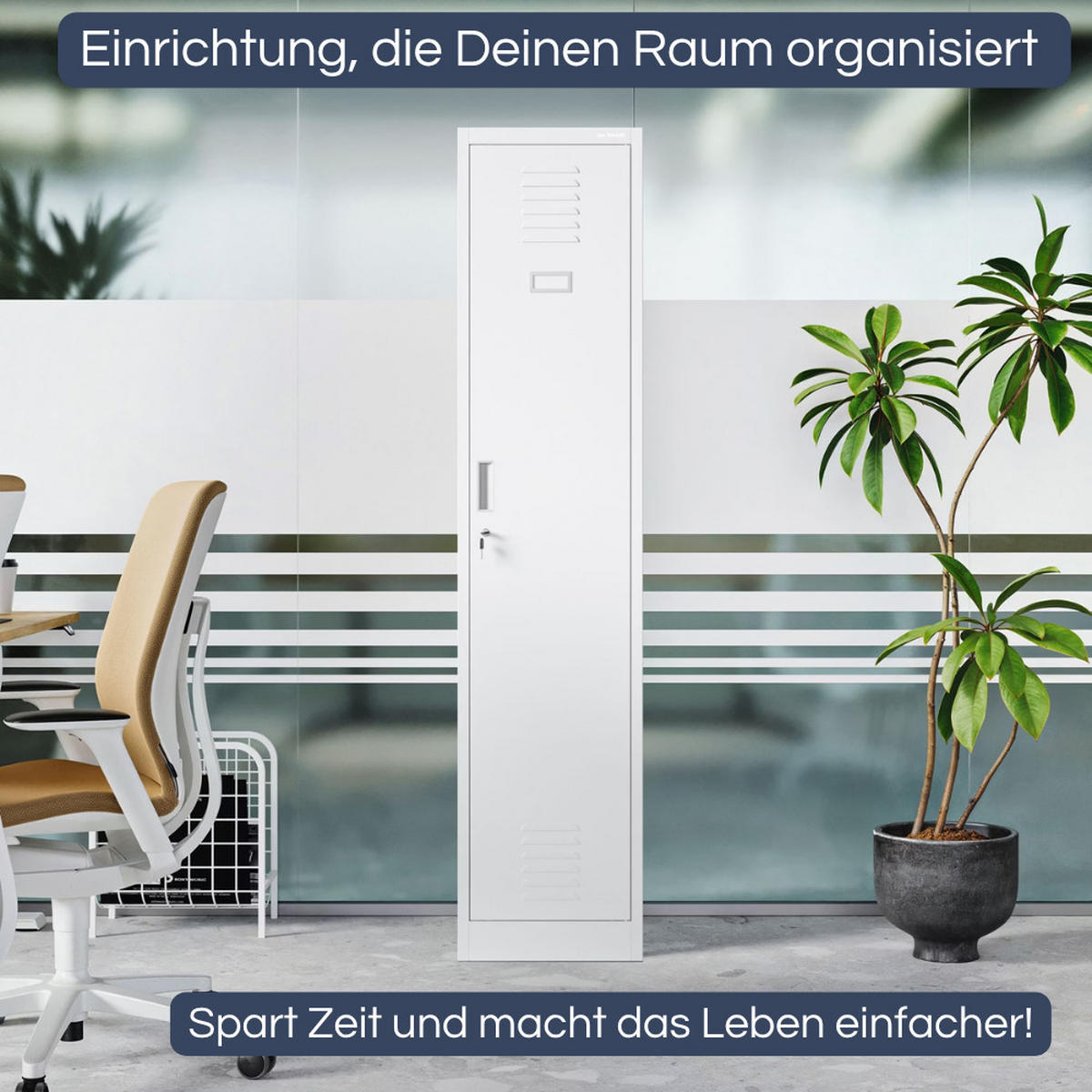 UMKLEIDESCHRANK Spind WIEN 1 Abteil 180x40x50cm Weiß - Weiß, Metall (40/180/50cm) - DELUKE