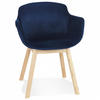 STUHL mit armlehnen Blau 59x80x54cm - Blau/Eichefarben, Holz/Textil (59/80/54cm) - AlterEgo
