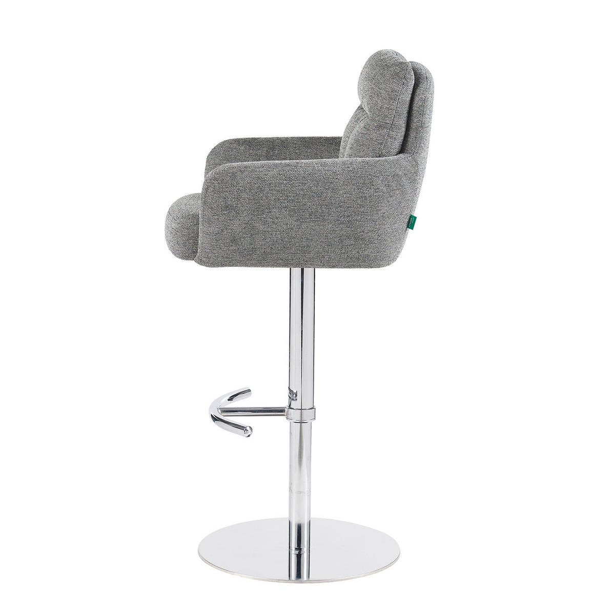 BARHOCKER Leo - Chromfarben/Grau, Textil/Metall (54/96/57cm) - DUBI Möbel