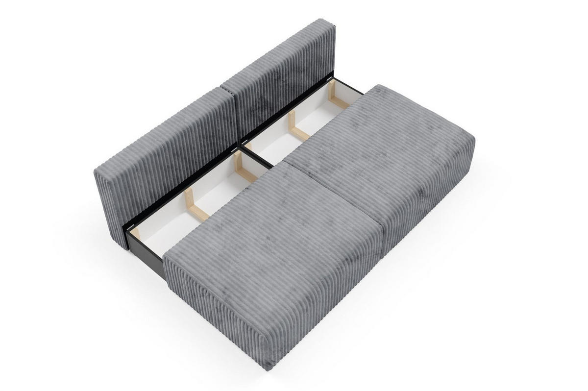 SCHLAFSOFA Natalia Xs - Grau, Holzwerkstoff/Textil (216/85/105cm) - Fun Möbel