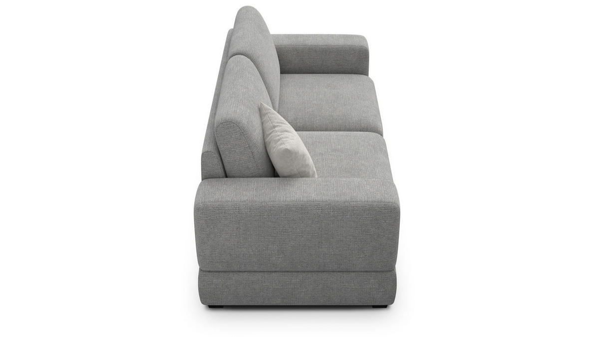 SOFA OTTO 3-Sitzer, grau - Schwarz/Grau, Holz/Textil (201/89/98cm) - Courtois Laville