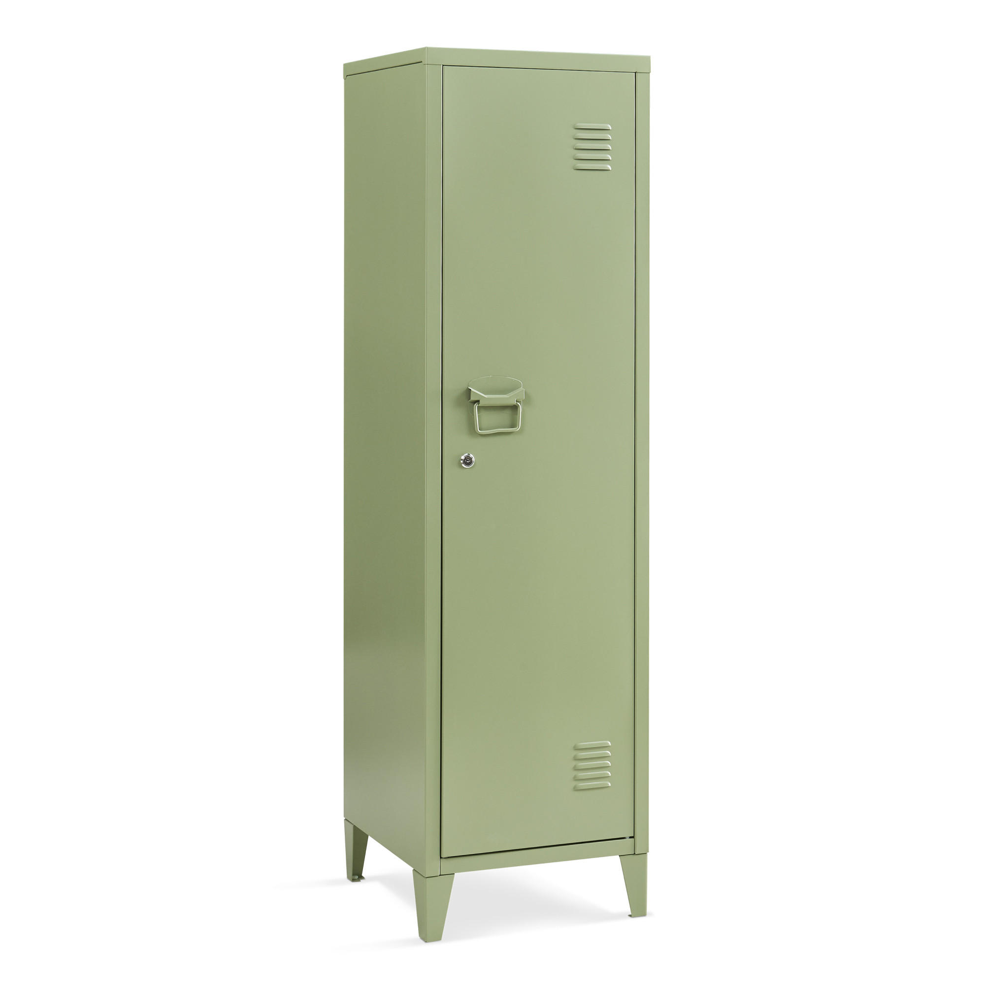 EINZELSPIND Kurikka - Olivgrün, Metall (38/137/38cm) - [en.casa]