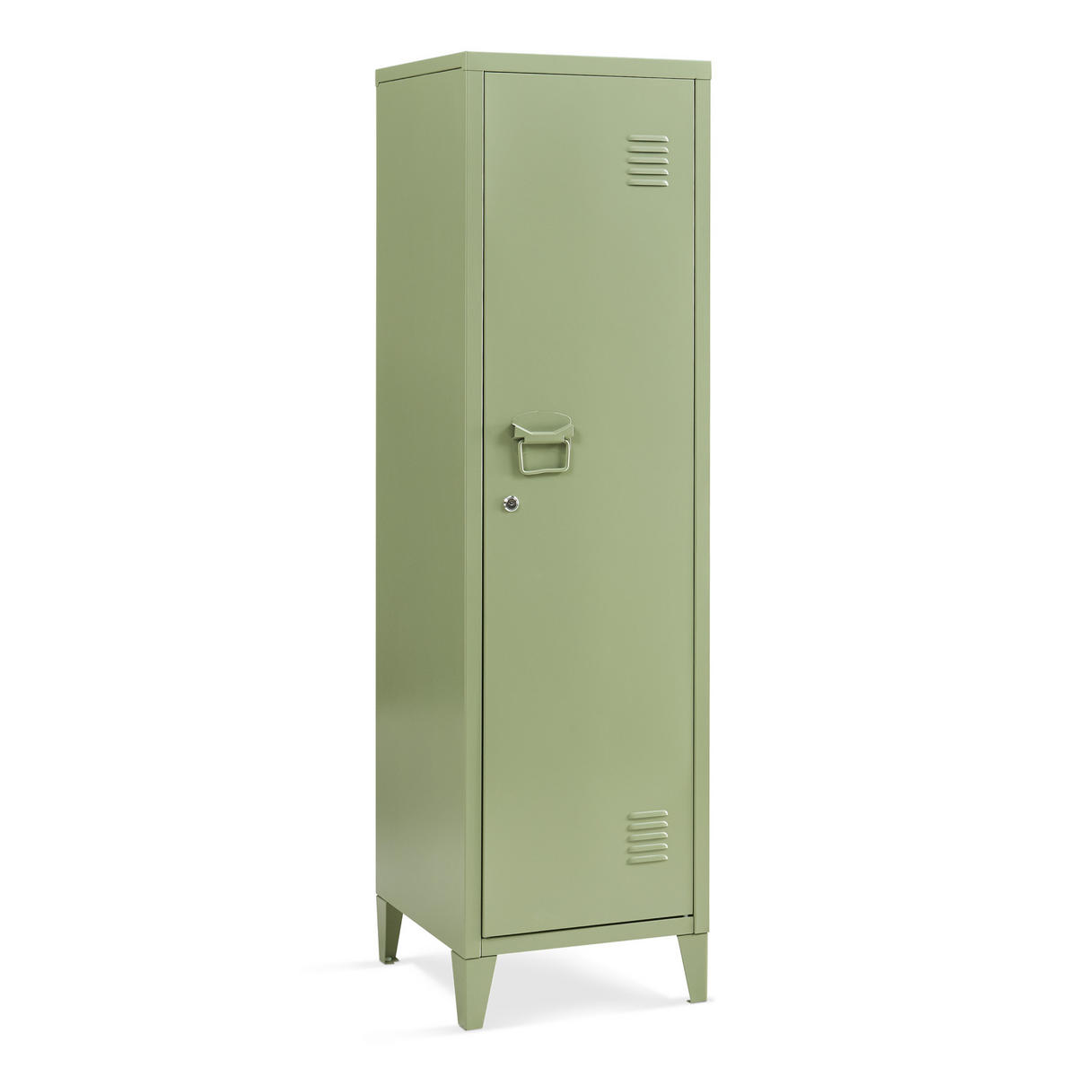 EINZELSPIND Kurikka - Olivgrün, Metall (38/137/38cm) - [en.casa]